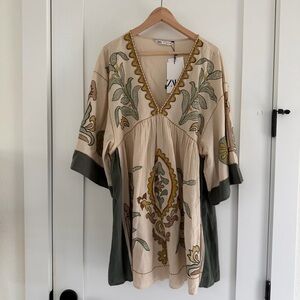 NWT / Zara Embroidered Romy Mini Dress